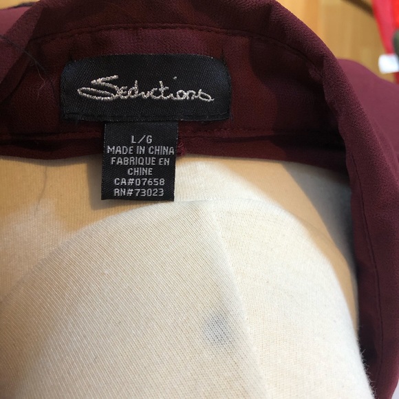 Burgundy blouse Seduction size large - Picture 4 of 4